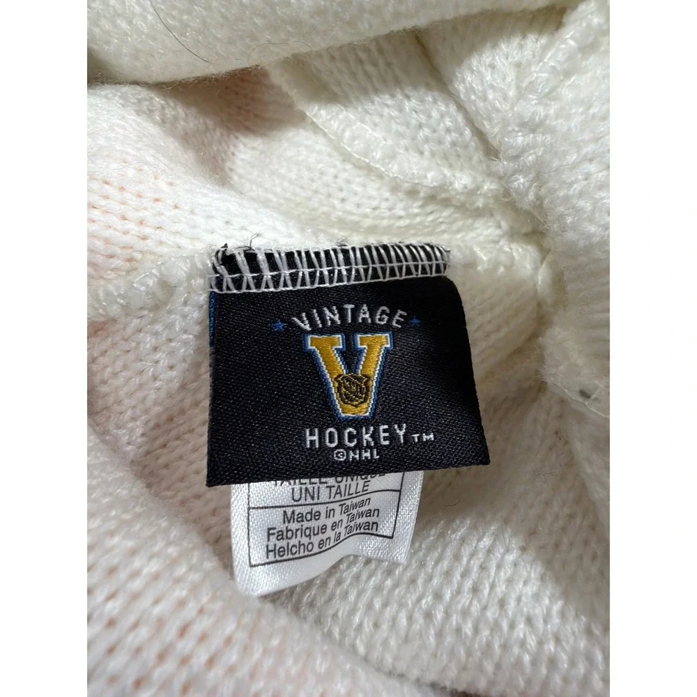 Vintage Boston Bruins Beanie White Stripe‎ NHL Hockey Streetwear Knit Cap